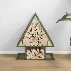 vidaXL Leñero 50x25x60 cm Acero laminado en frío Verde oliva Online
