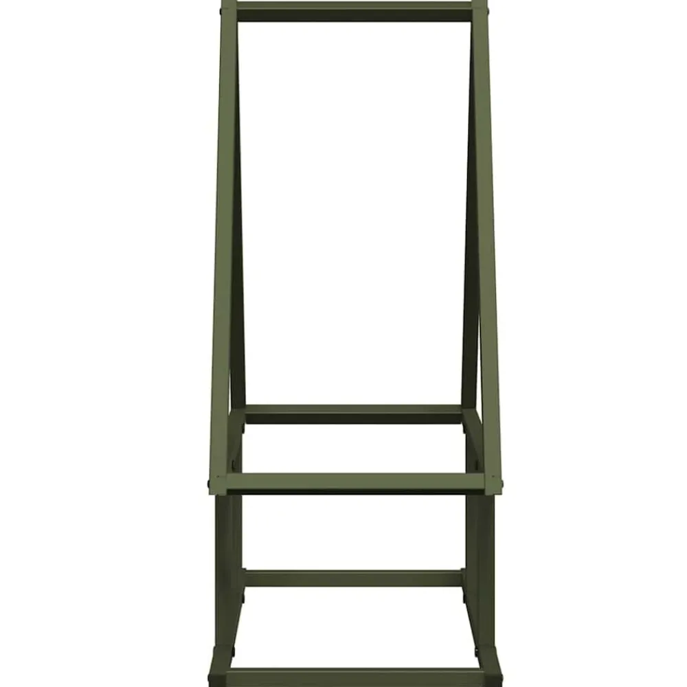 vidaXL Leñero 50x25x60 cm Acero laminado en frío Verde oliva Online