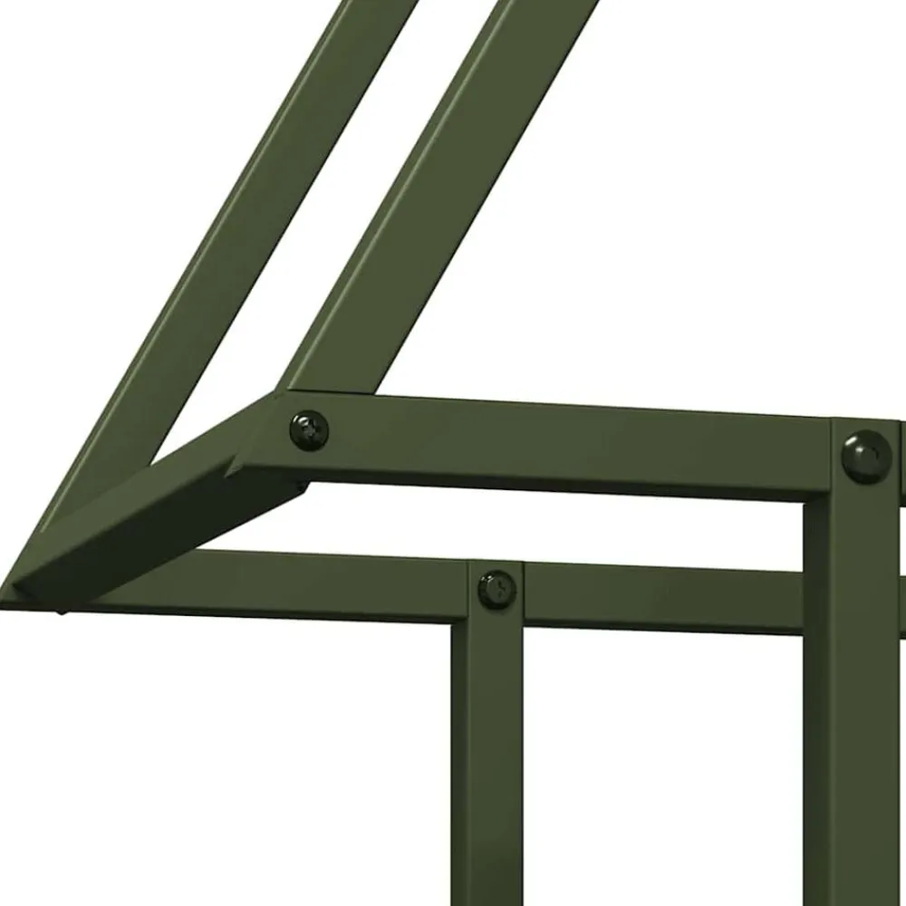 vidaXL Leñero 50x25x60 cm Acero laminado en frío Verde oliva Online