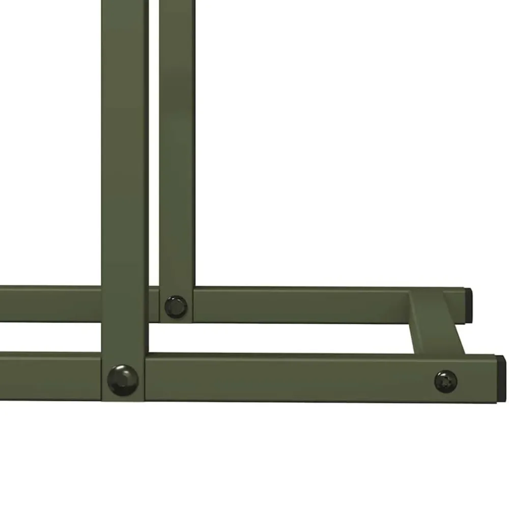 vidaXL Leñero 50x25x60 cm Acero laminado en frío Verde oliva Online