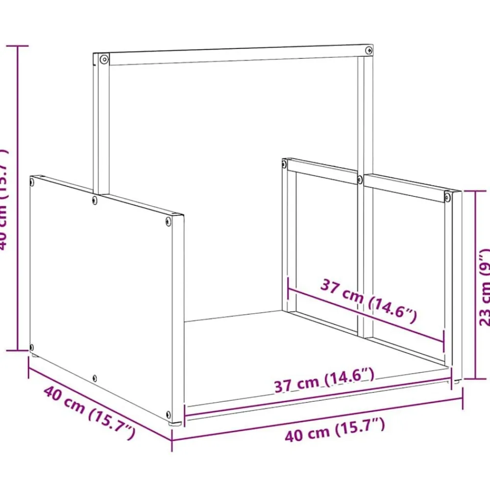 vidaXL Leñero 40x40x40 cm Acero laminado en frío Verde oliva Clearance