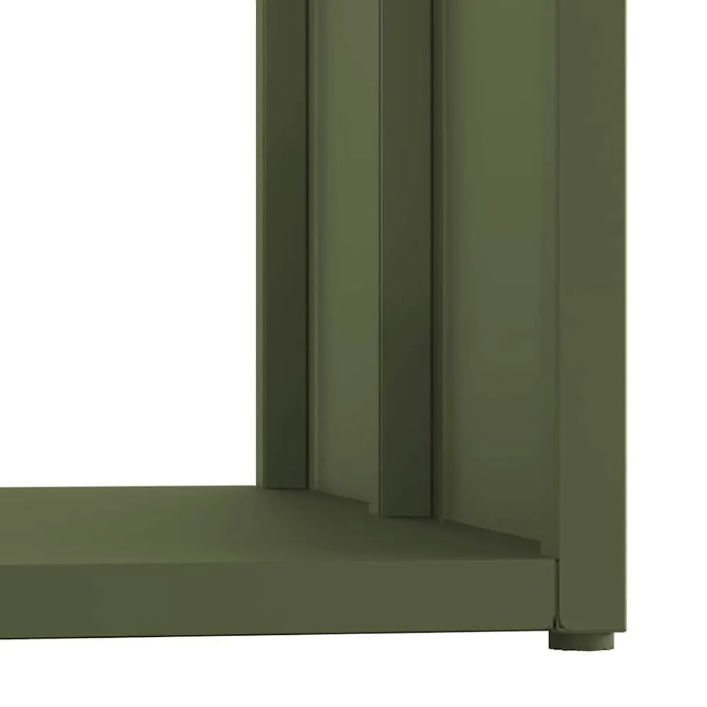vidaXL Leñero 40x40x40 cm Acero laminado en frío Verde oliva Clearance