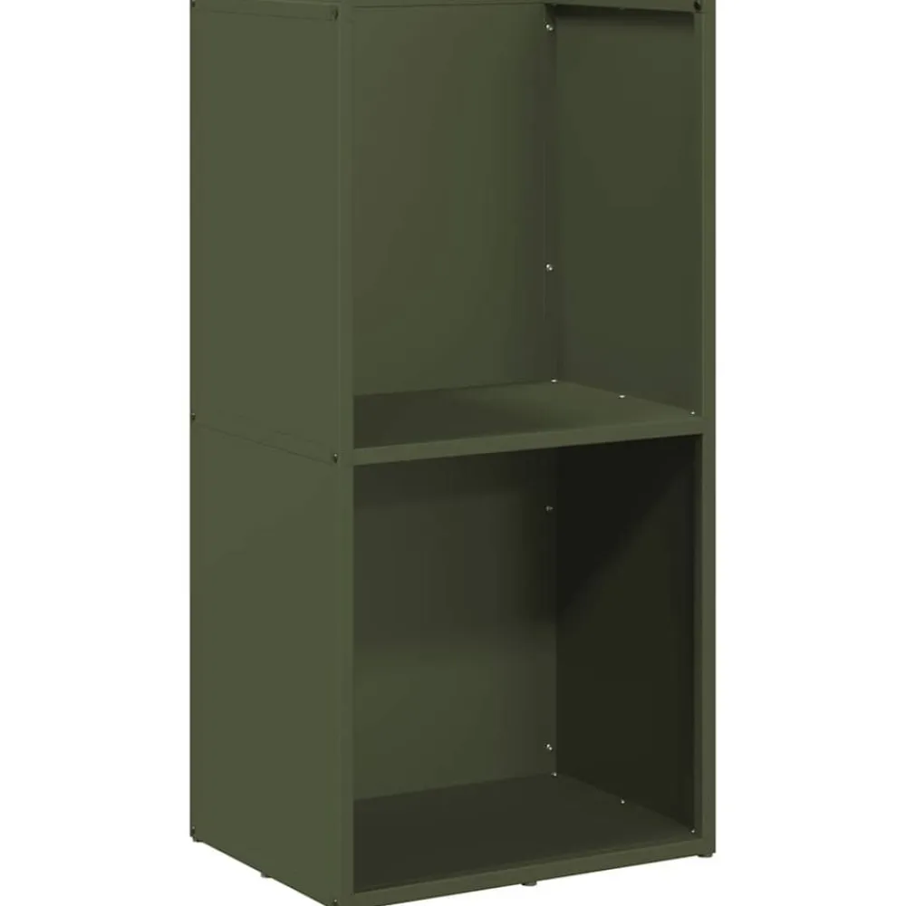 vidaXL Leñero 40x30x80 cm Acero laminado en frío Verde oliva Outlet