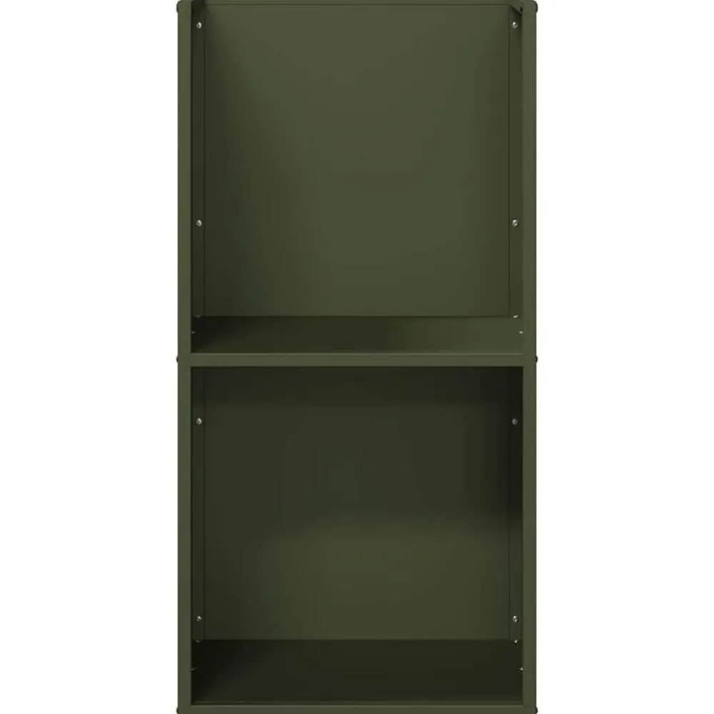 vidaXL Leñero 40x30x80 cm Acero laminado en frío Verde oliva Outlet