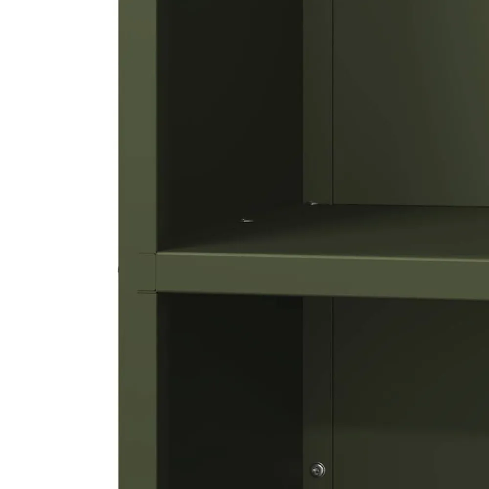 vidaXL Leñero 40x30x80 cm Acero laminado en frío Verde oliva Outlet