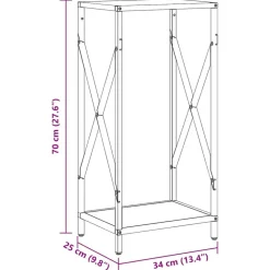 vidaXL Accesorios Para Hornos De Leña Y Chimeneas-Leñero 34x25x70 cm Acero laminado en frío
