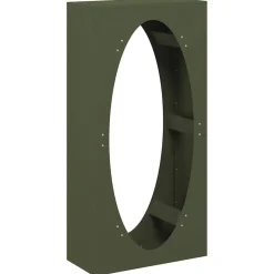 vidaXL Leñero 50x23x100 cm Acero laminado en frío Verde oliva New
