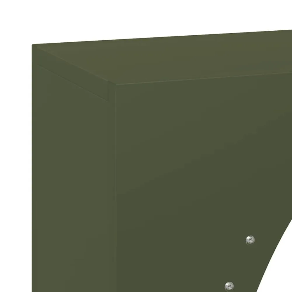 vidaXL Leñero 50x23x100 cm Acero laminado en frío Verde oliva New