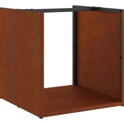 vidaXL Leñero 40x40x40 cm Acero oxidado New