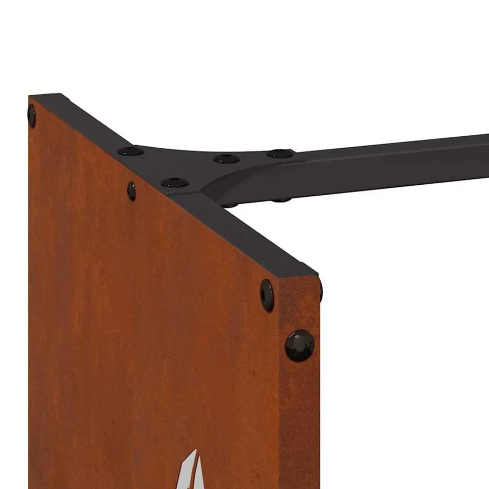 vidaXL Accesorios Para Hornos De Leña Y Chimeneas-Leñero 40x30x80 cm acero corten