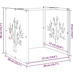 vidaXL Leñero 40x40x40 cm Acero oxidado Discount