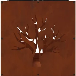 vidaXL Leñero 40x40x40 cm Acero oxidado Discount