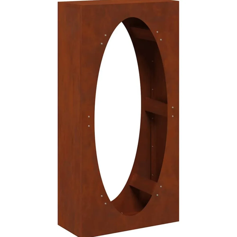 vidaXL Leñero 50x23x100 cm acero corten Acero oxidado