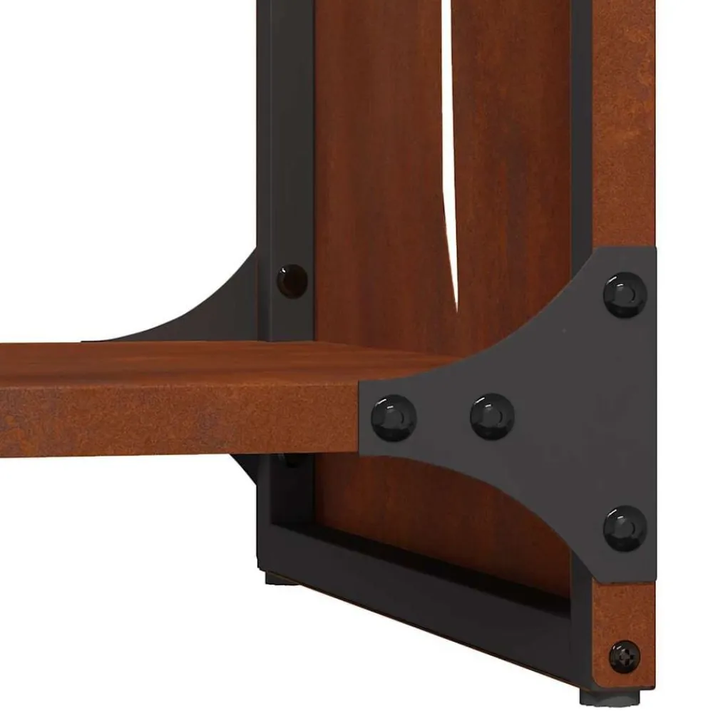 vidaXL Accesorios Para Hornos De Leña Y Chimeneas-Leñero 40x30x80 cm acero corten