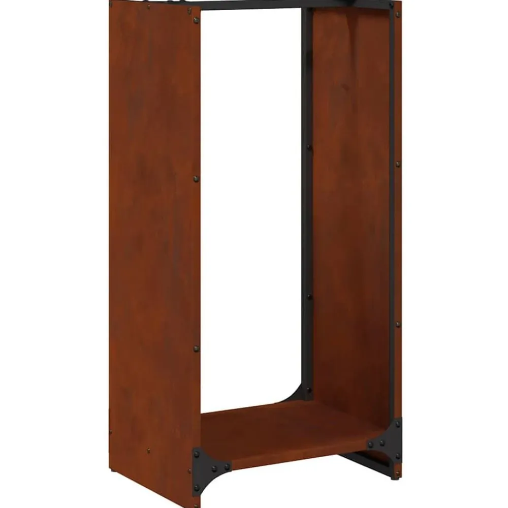 vidaXL Leñero 40x30x80 cm acero corten Acero oxidado Online