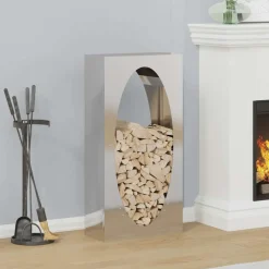 vidaXL Accesorios Para Hornos De Leña Y Chimeneas-Leñero 50x23x100 cm Stainless Steel