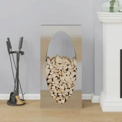 vidaXL Accesorios Para Hornos De Leña Y Chimeneas-Leñero 50x23x100 cm Stainless Steel