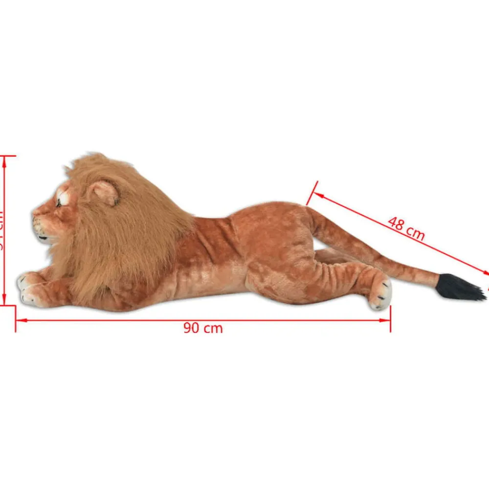 vidaXL Juguetes-León de peluche grande XXL marrón