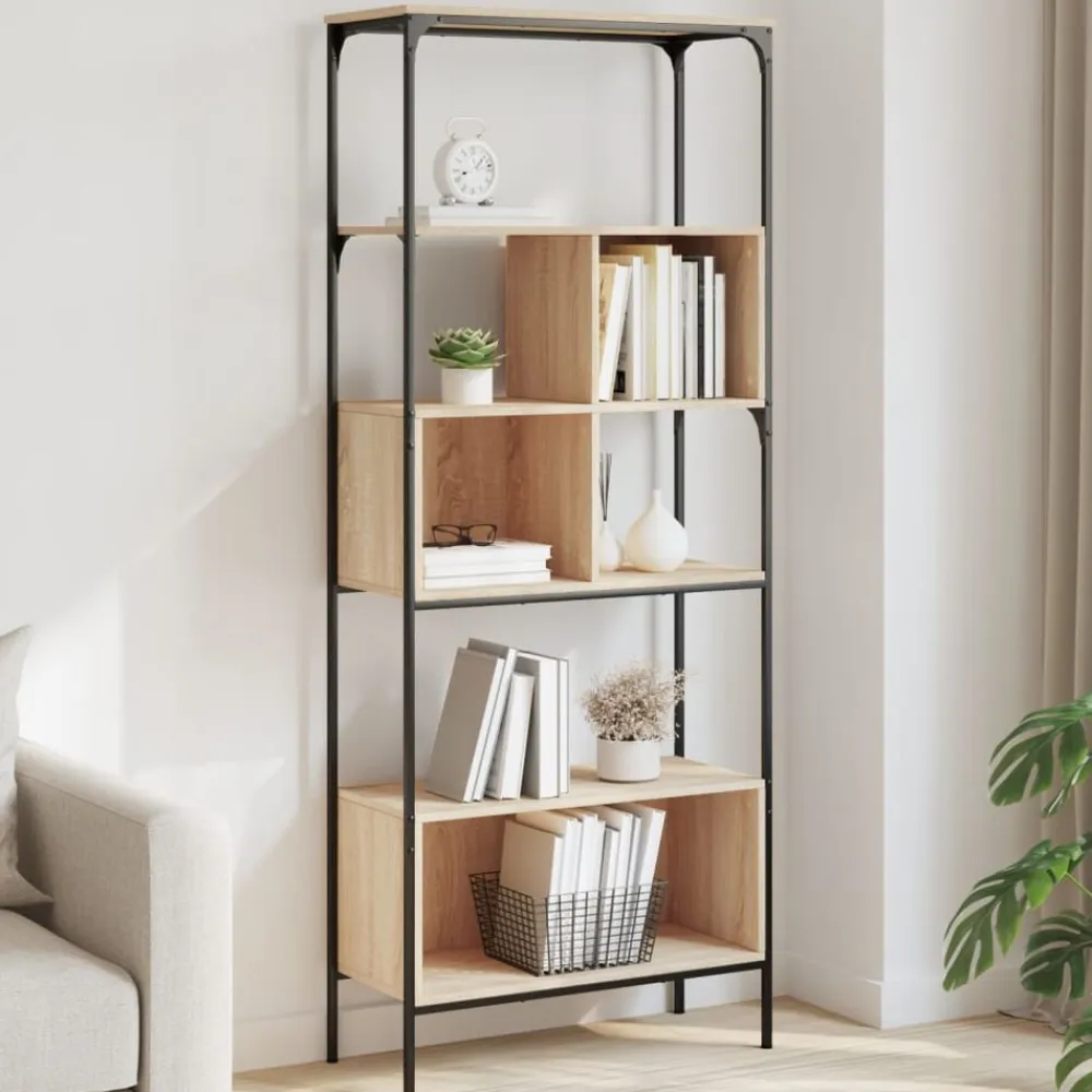 vidaXL Librería 5 estantes madera de ingeniería roble 76x33x188,5 cm Roble Sonoma New