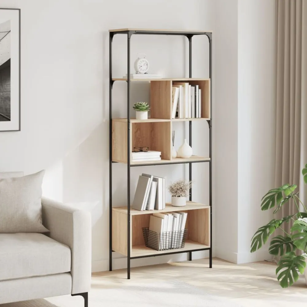 vidaXL Librería 5 estantes madera de ingeniería roble 76x33x188,5 cm Roble Sonoma New