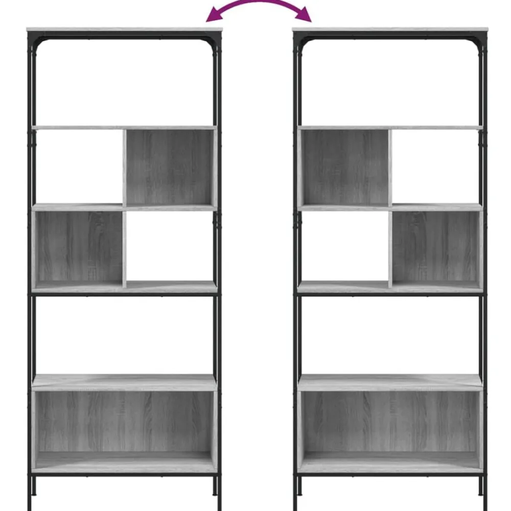 vidaXL Estanterías-Librería 5 estantes madera ingeniería 76x33x188,5cm
