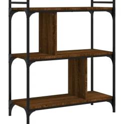 vidaXL Estanterías-Librería 3 estantes madera ingeniería marrón roble 76x32x88 cm