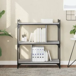 vidaXL Estanterías-Librería 3 estantes madera ingeniería 76x32x88 cm
