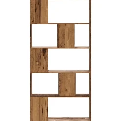 vidaXL Estanterías-Librería 5 niveles madera color envejecido 80,5x23,5x162,5 cm