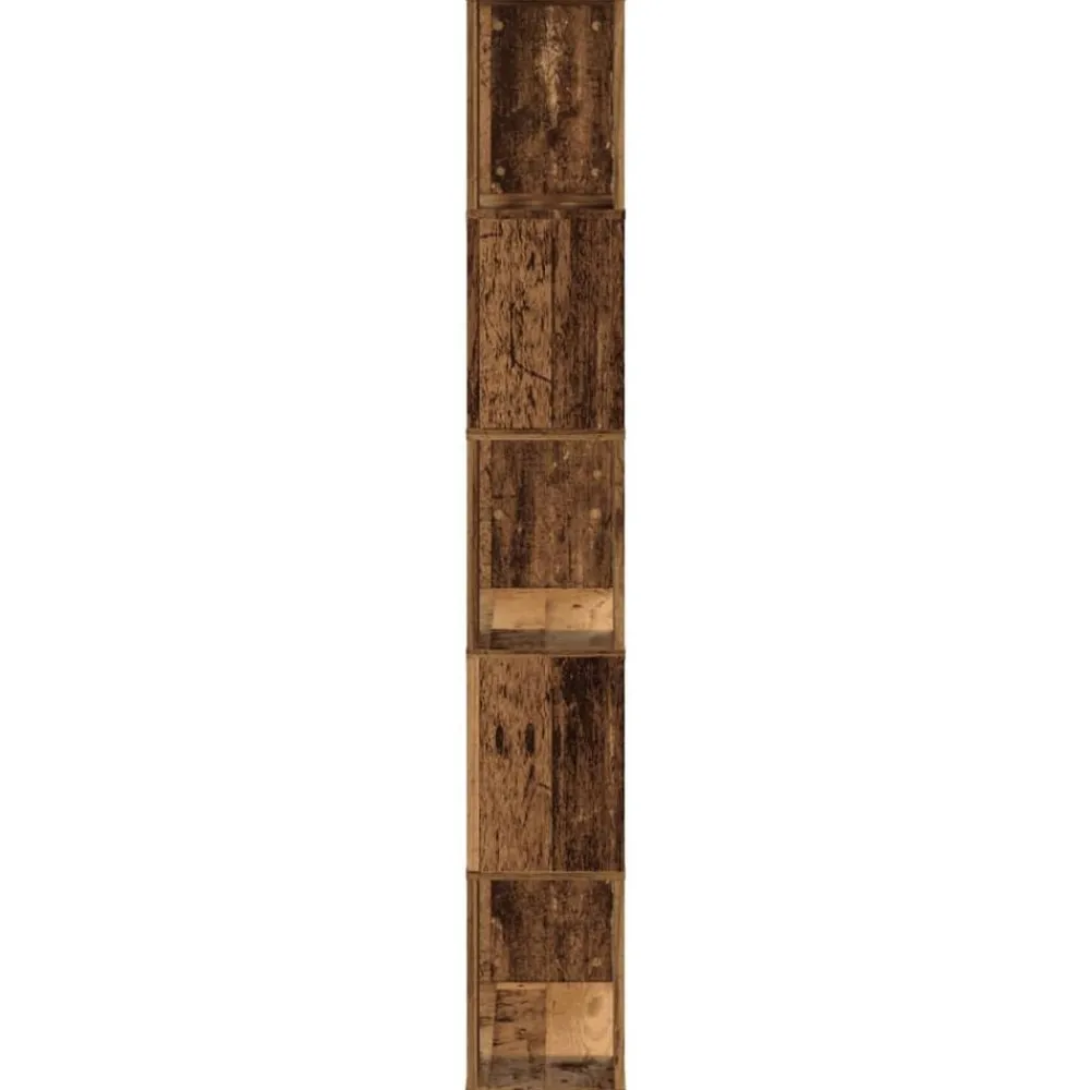 vidaXL Estanterías-Librería 5 niveles madera color envejecido 80,5x23,5x162,5 cm