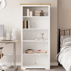 vidaXL Estanterías-Librería BODO 5 estantes madera maciza pino marrón 82x40x173 cm
