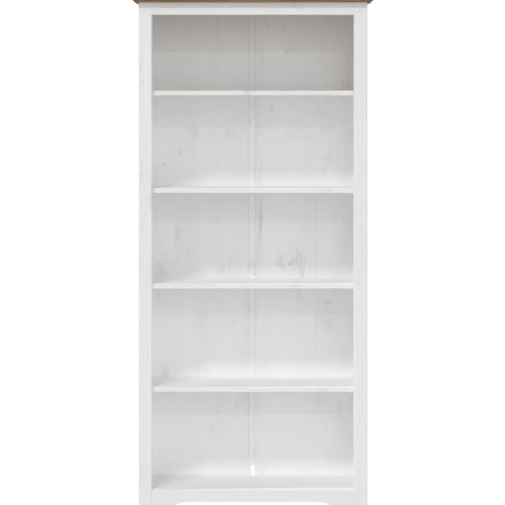 vidaXL Estanterías-Librería BODO 5 estantes madera maciza pino marrón 82x40x173 cm