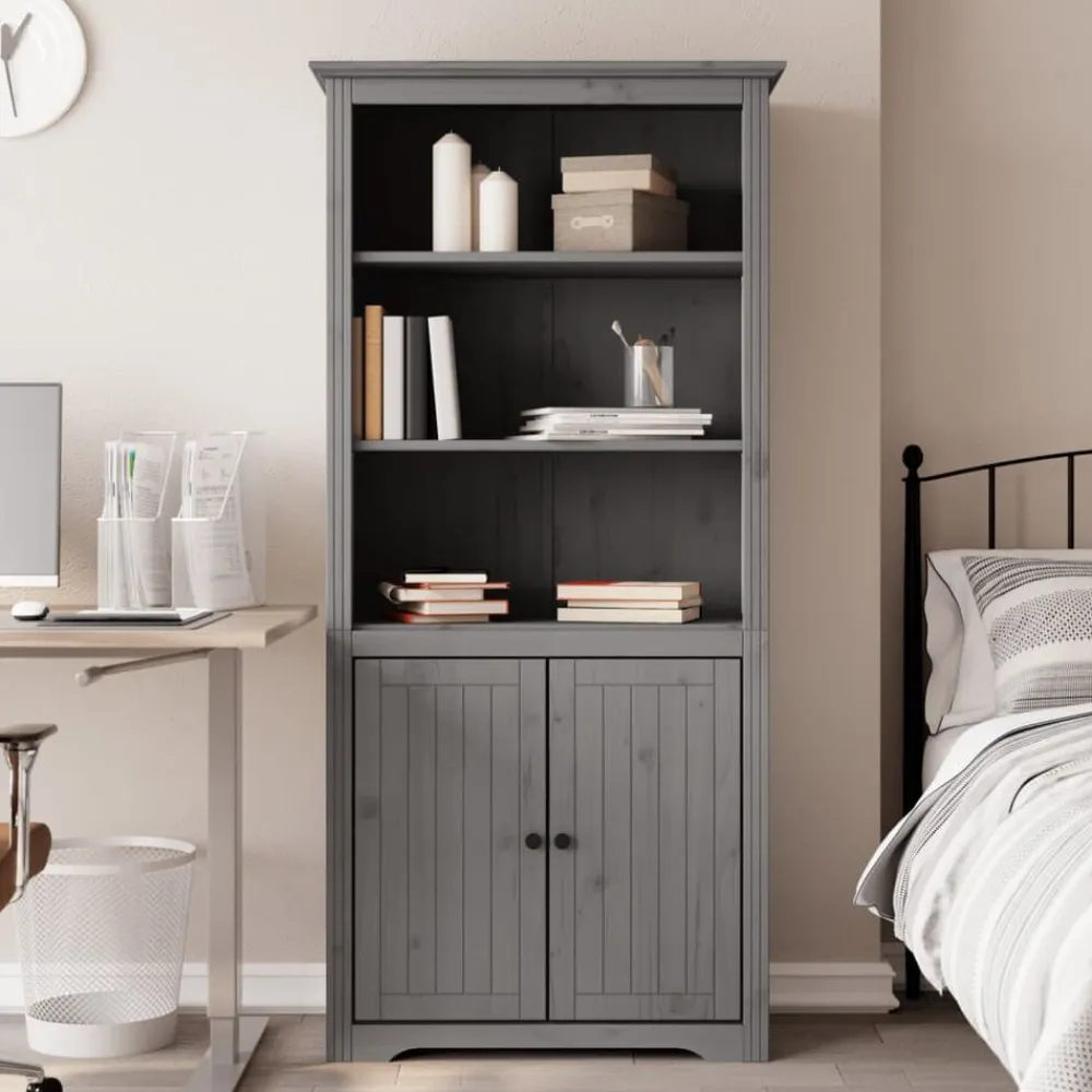 vidaXL Librería BODO madera maciza de pino 82x40x173 cm Gris Clearance