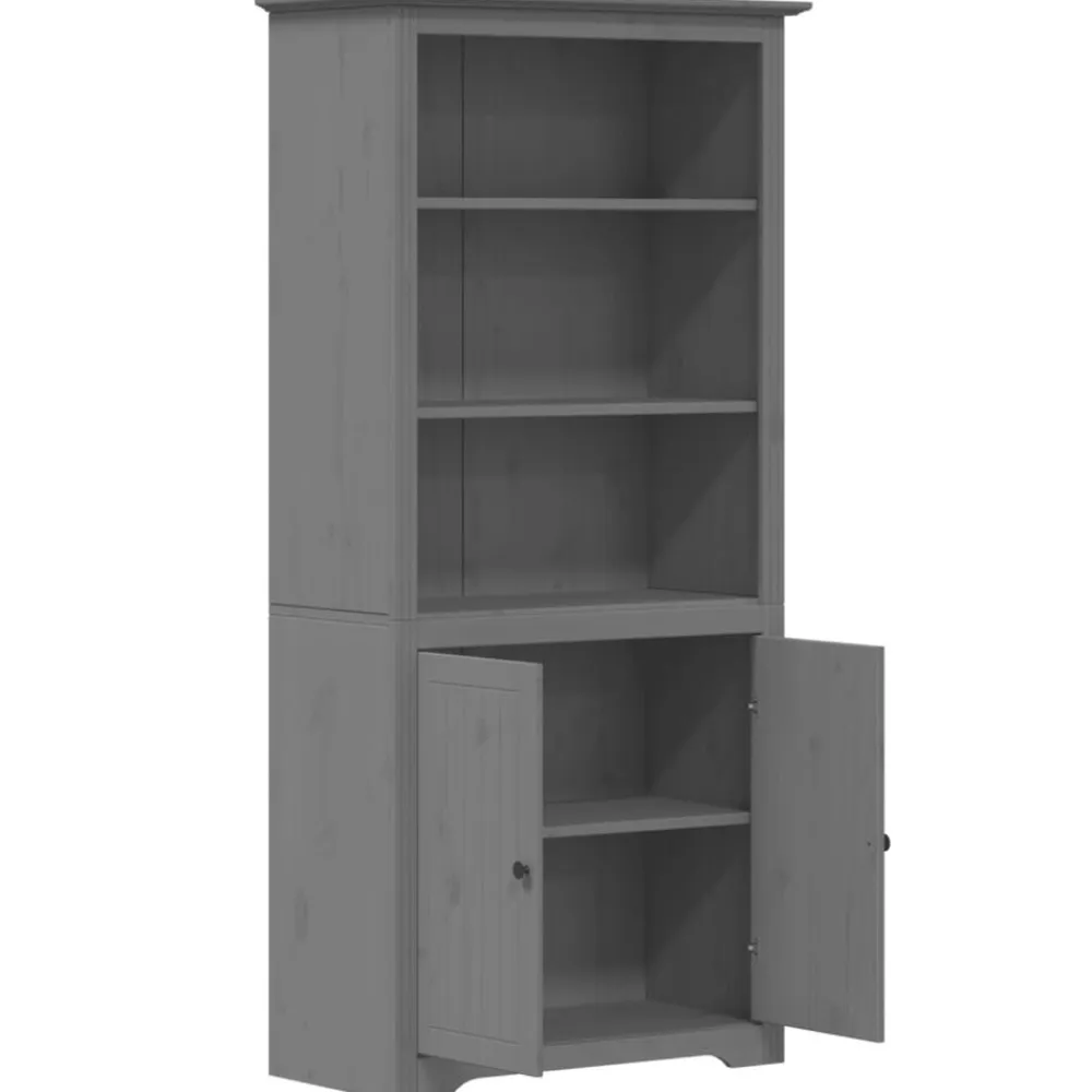 vidaXL Librería BODO madera maciza de pino 82x40x173 cm Gris Clearance