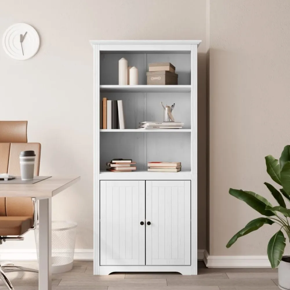 vidaXL Librería BODO madera maciza de pino 82x40x173 cm Blanco Online