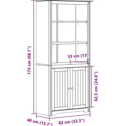 vidaXL Librería BODO madera maciza de pino 82x40x173 cm Blanco Online