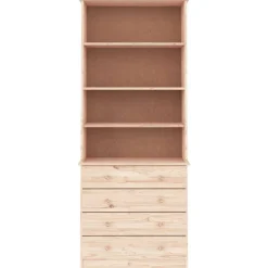 vidaXL Librería con cajones ALTA madera maciza de pino 77x35x186,5 cm Natural Online