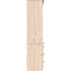 vidaXL Librería con cajones ALTA madera maciza de pino 60x35x142 cm Natural Discount