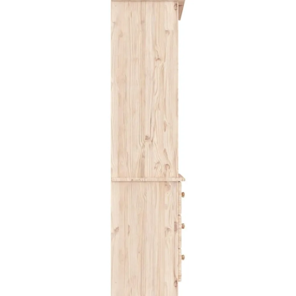 vidaXL Librería con cajones ALTA madera maciza de pino 60x35x142 cm Natural Discount