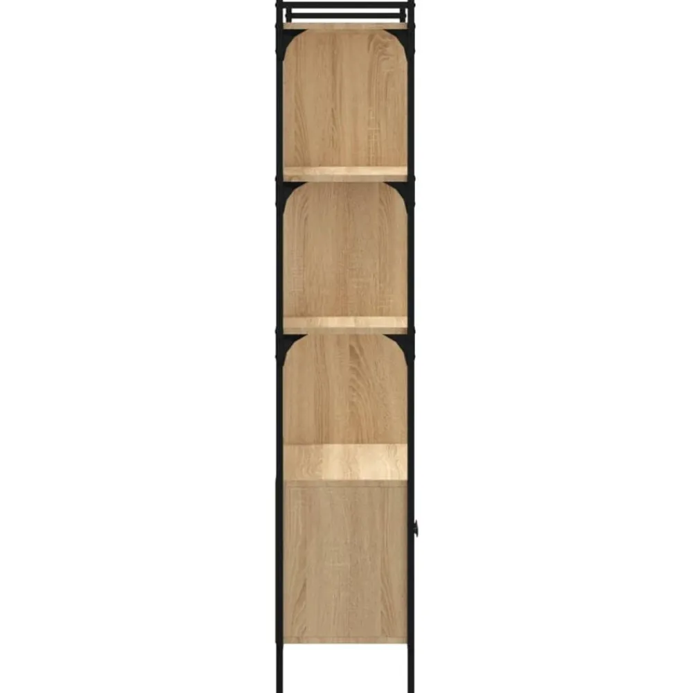 vidaXL Estanterías-Librería con puertas 76,5x30x154,5 cm madera de ingeniería