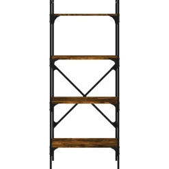 vidaXL Librería de 4 estantes madera 56x31,5x138,5 cm Roble ahumado Online