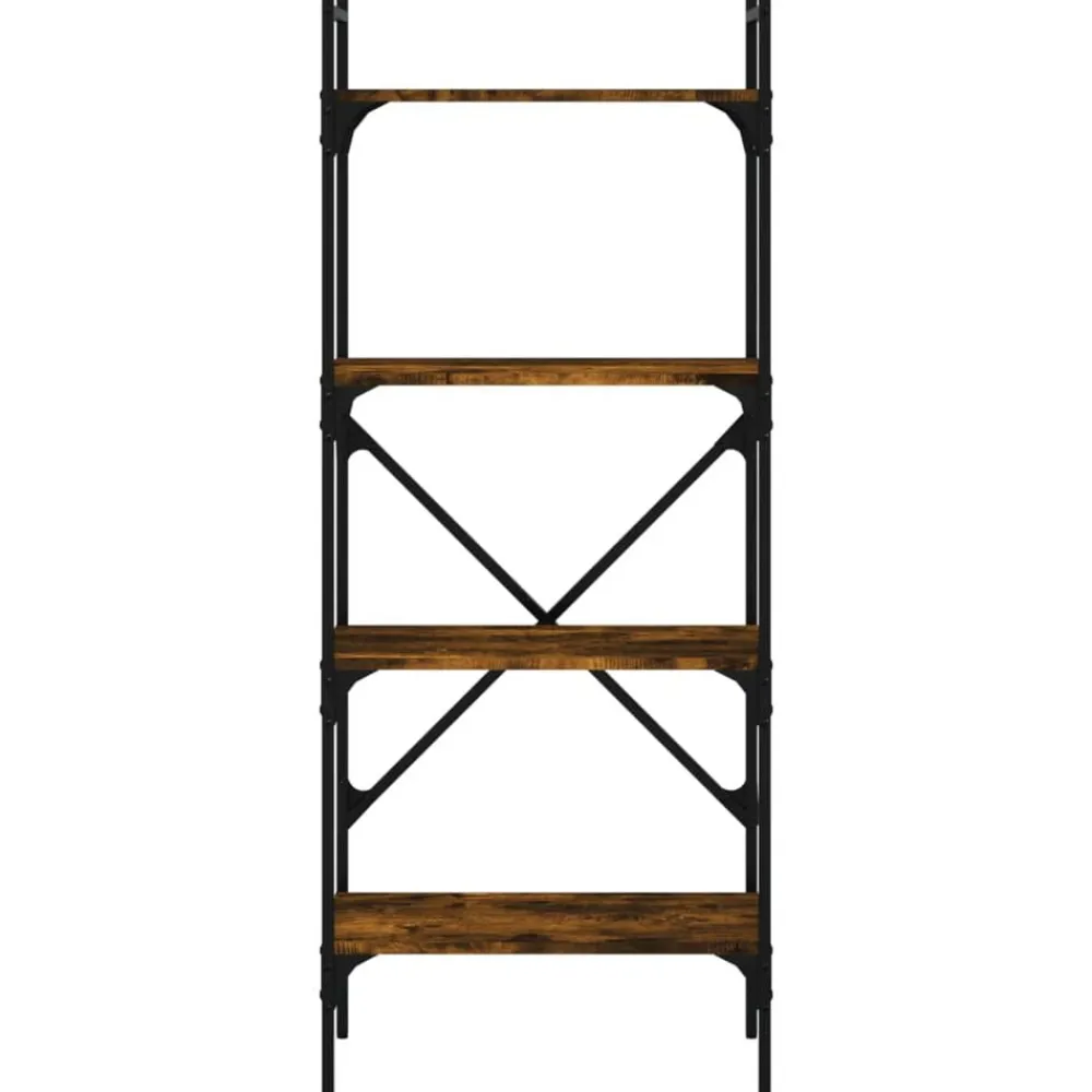 vidaXL Librería de 4 estantes madera 56x31,5x138,5 cm Roble ahumado Online