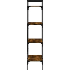 vidaXL Librería de 4 estantes madera 56x31,5x138,5 cm Roble ahumado Online