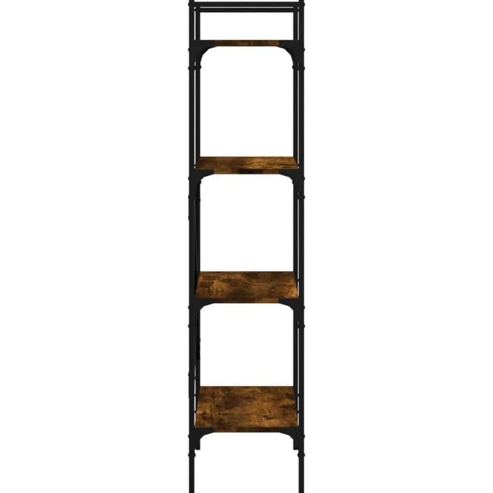 vidaXL Librería de 4 estantes madera 56x31,5x138,5 cm Roble ahumado Online