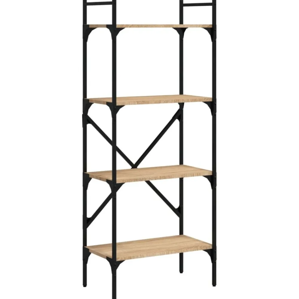 vidaXL Estanterías-Librería de 4 estantes madera 56x31,5x138,5 cm