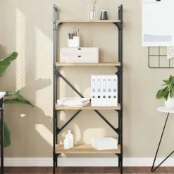 vidaXL Estanterías-Librería de 4 estantes madera 56x31,5x138,5 cm