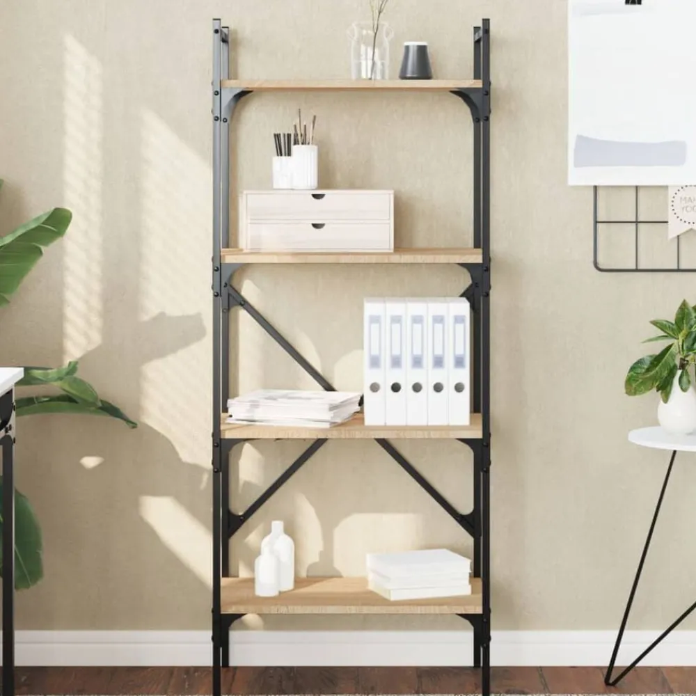vidaXL Estanterías-Librería de 4 estantes madera 56x31,5x138,5 cm