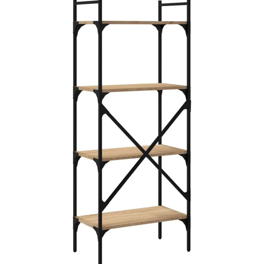vidaXL Estanterías-Librería de 4 estantes madera 56x31,5x138,5 cm