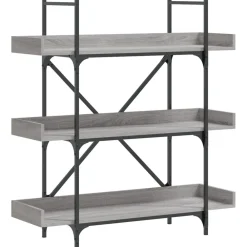 vidaXL Librería de 3 estantes madera 100x33x108,5 cm Gris sonoma Discount
