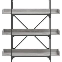 vidaXL Librería de 3 estantes madera 100x33x108,5 cm Gris sonoma Discount