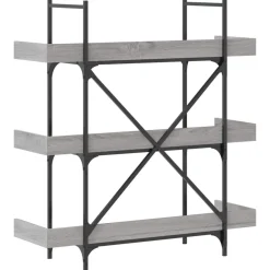 vidaXL Librería de 3 estantes madera 100x33x108,5 cm Gris sonoma Discount